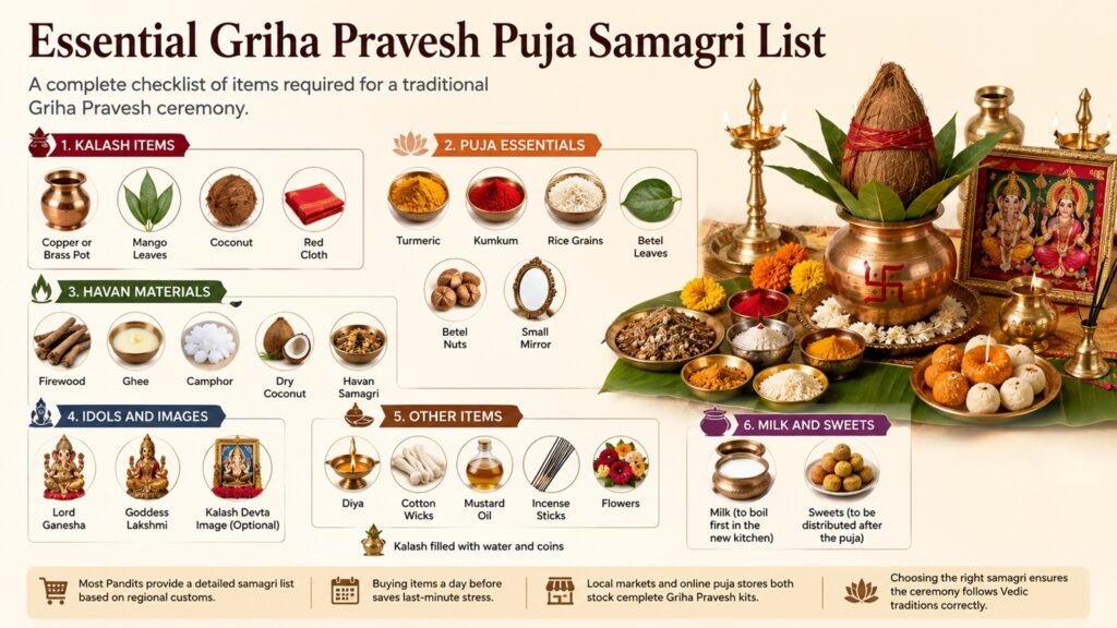 Griha Pravesh Puja Samagri List