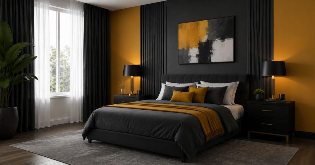 Mustard Yellow and Dark Grey