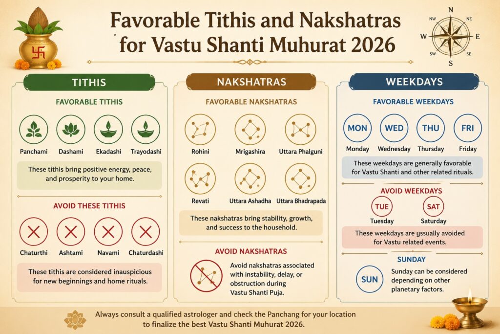 Favourable Tithis and Nakshatras
