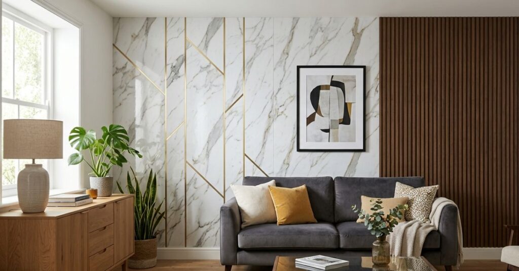 PVC Panel Design for Wall in Living Rooms