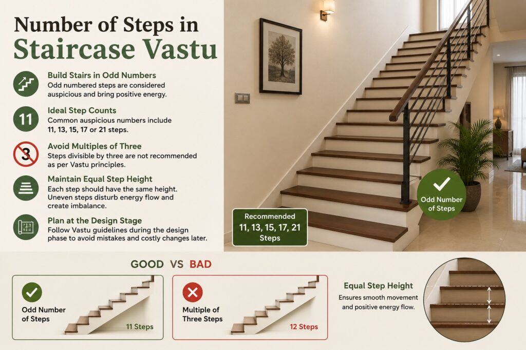 number of steps in staircase vastu