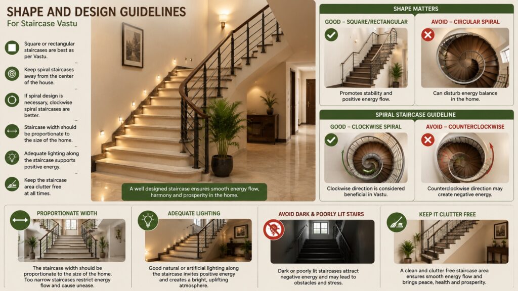 shape and design as per staircase vastu