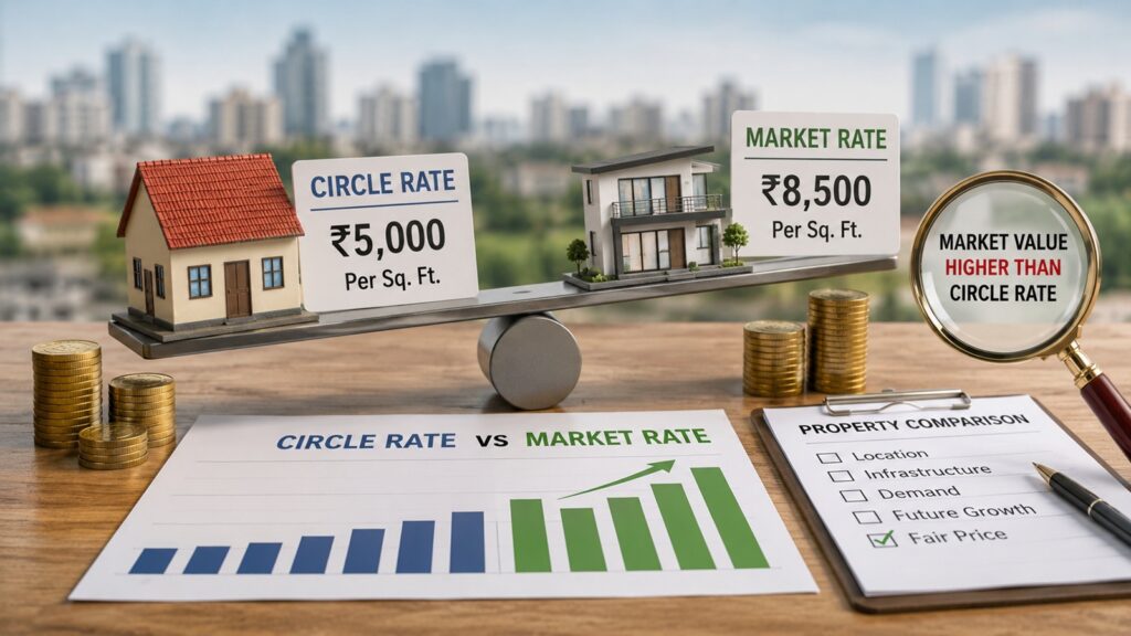 Circle Rate vs Market Rate in UP