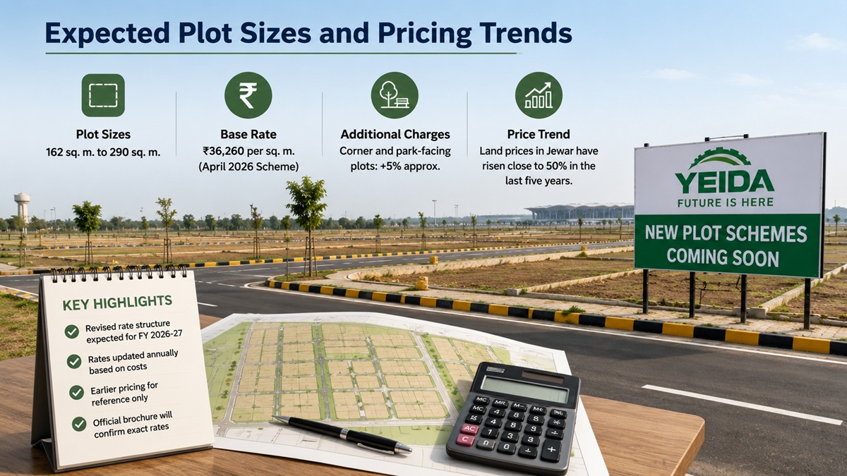 Plot size and pricing information