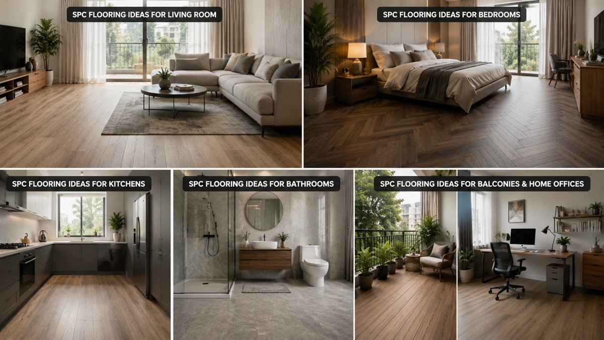 Various types of Floorings made of SPC