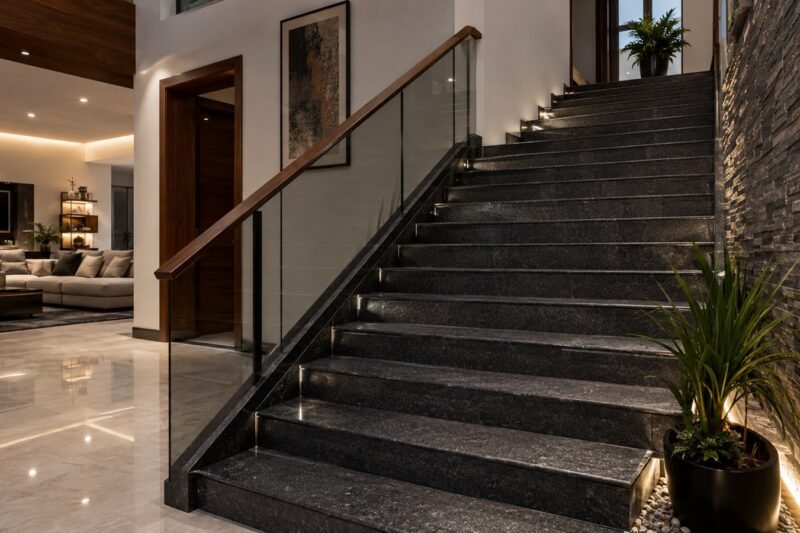 15 Granite Stairs Design Ideas for a Grand Home Entrance