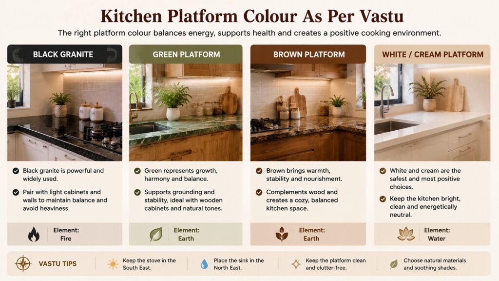 Kitchen Platform Colour As Per Vastu