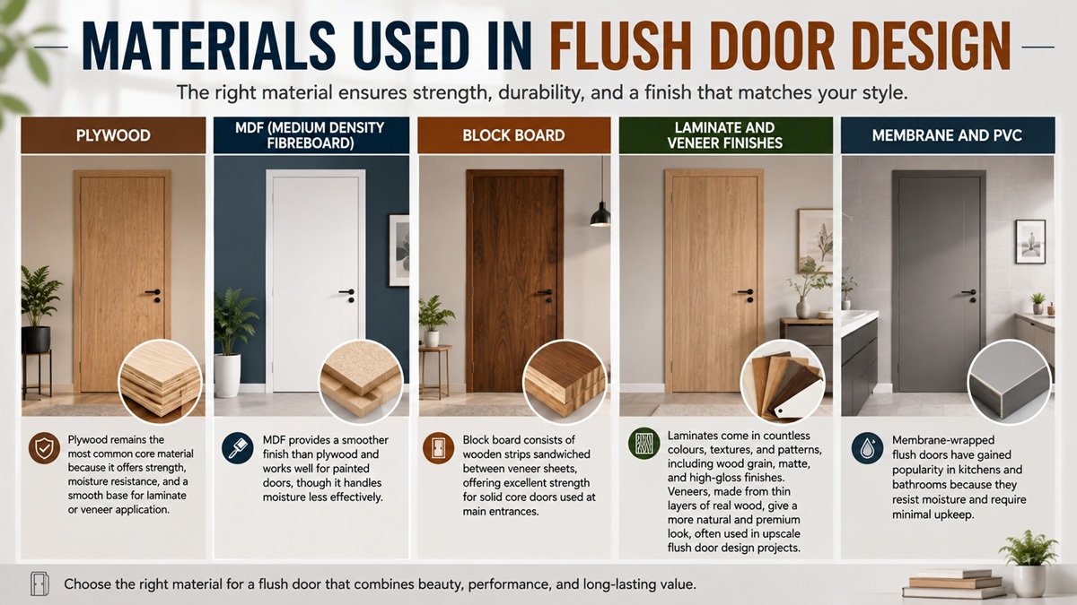 materials used in flush door designs