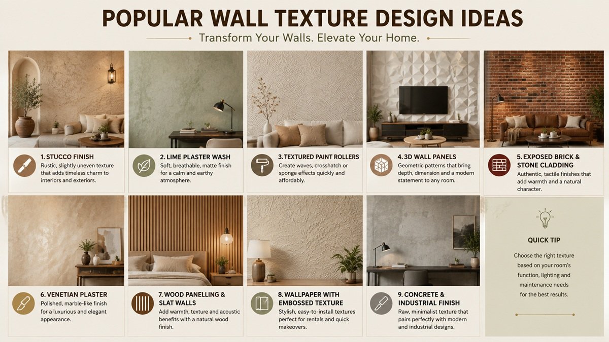 popular wall texture design ideas