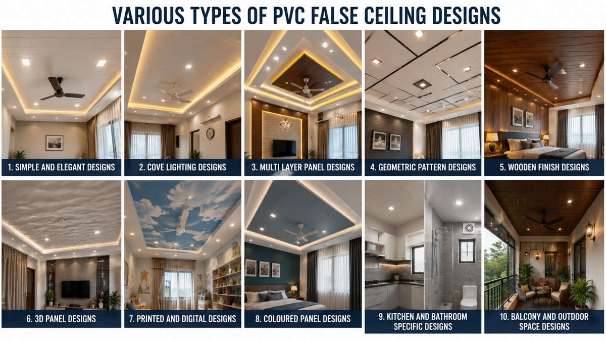 various PVC False Ceiling Designs