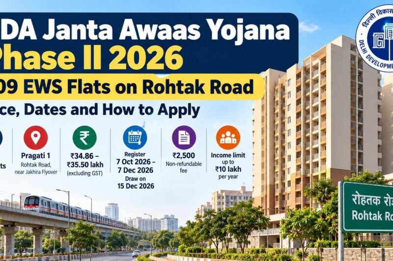DDA Janta Awaas Yojana Phase II 2026: 209 EWS Flats on Rohtak Road, Price, Dates and How to Apply