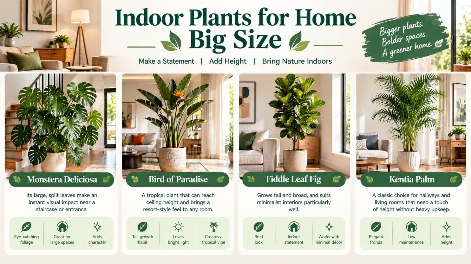 Indoor plants for big home