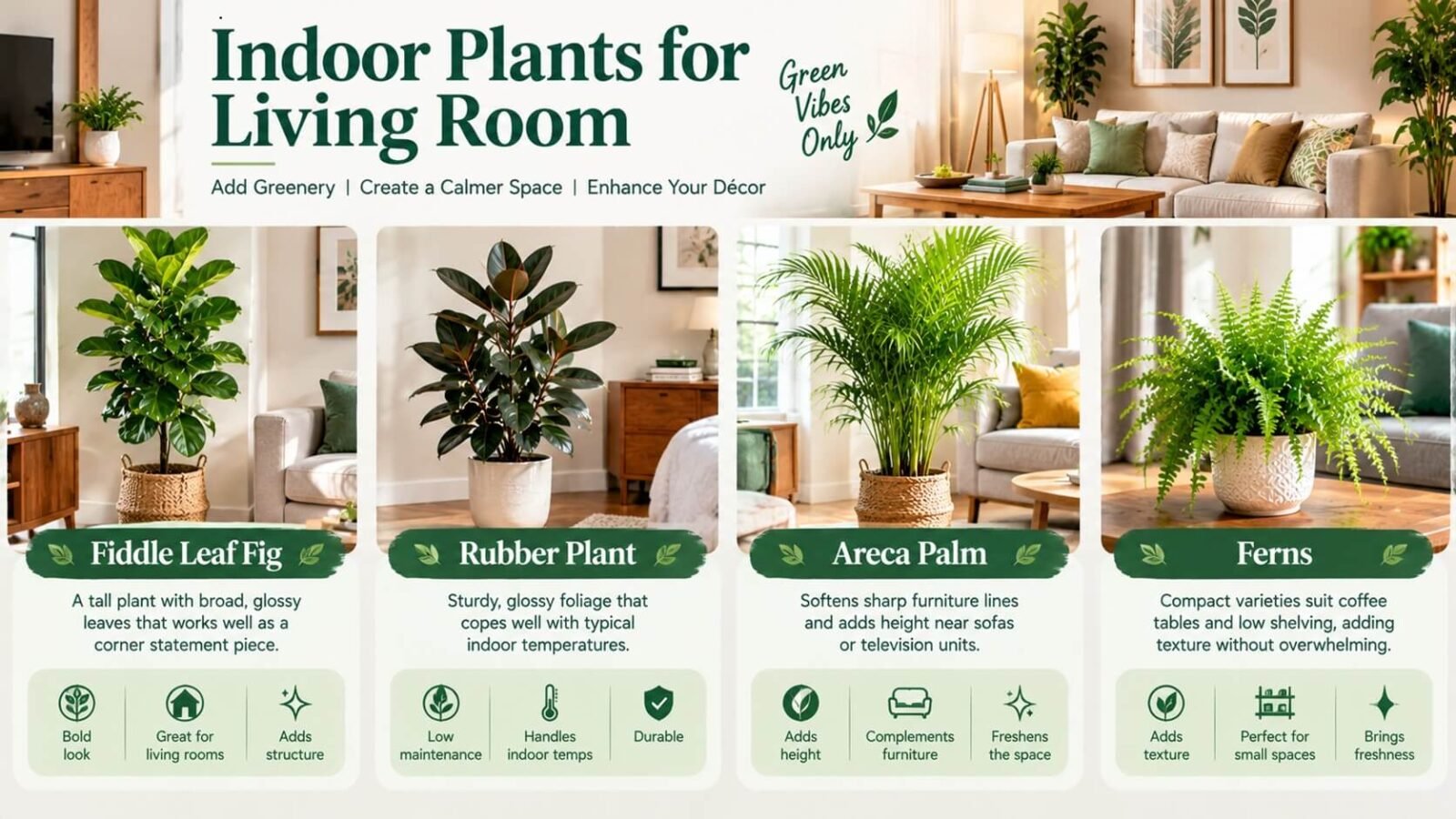 Indoor plants for living room
