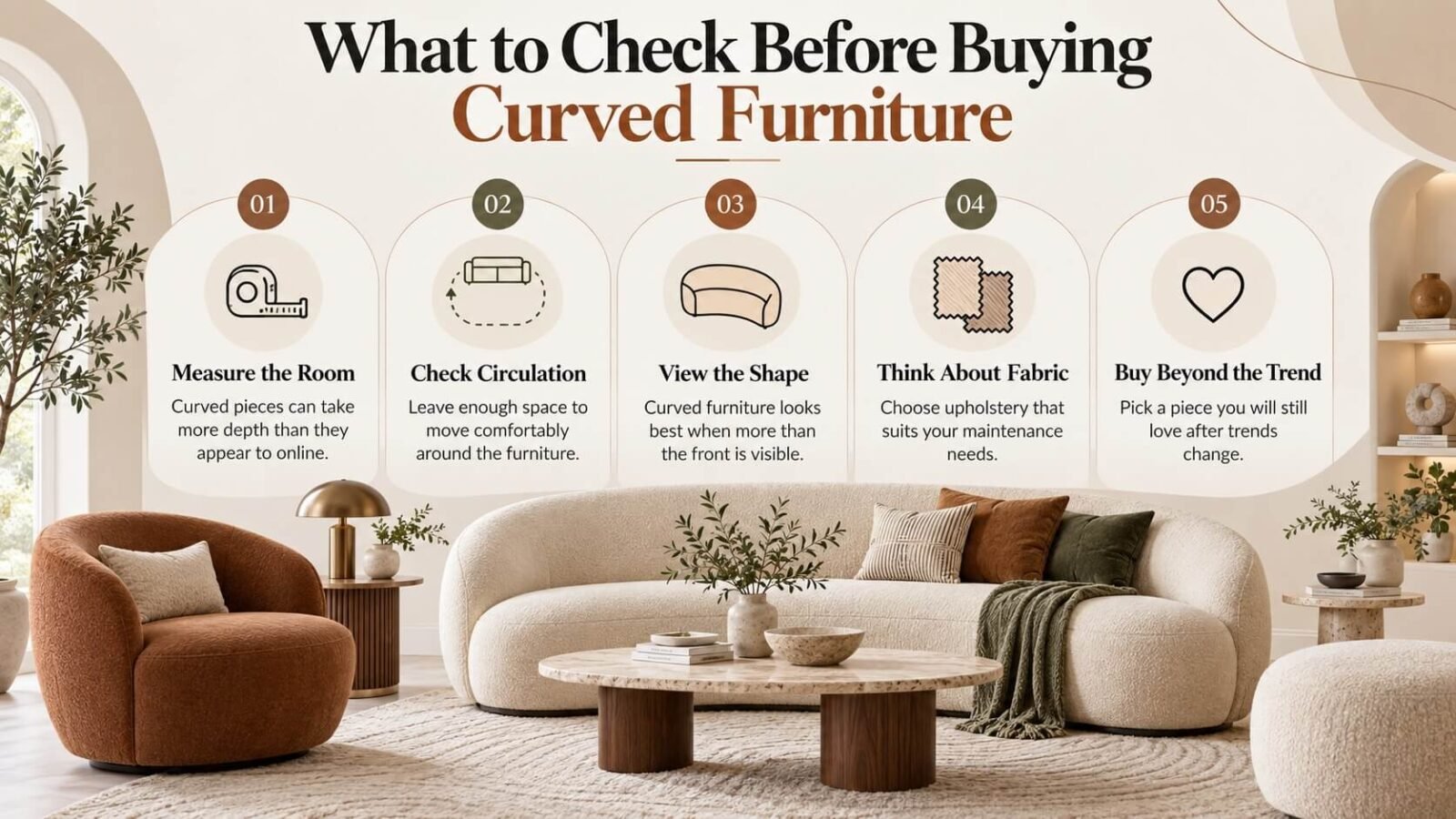what to check while buying curved furniture