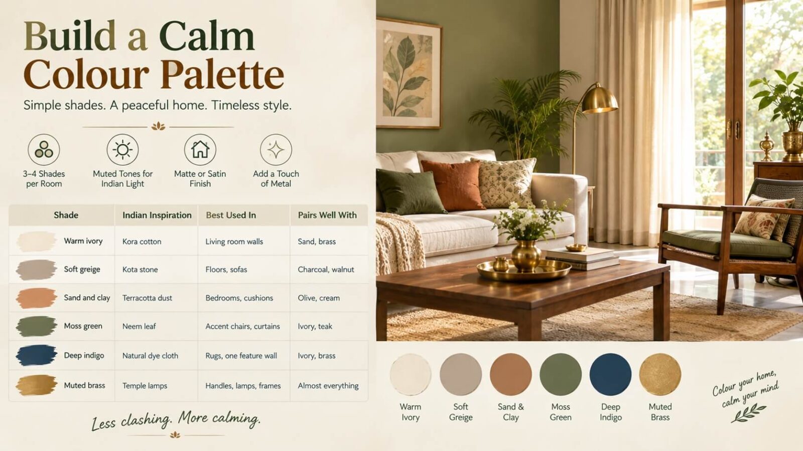 Calm Indian-Inspired Living Palette