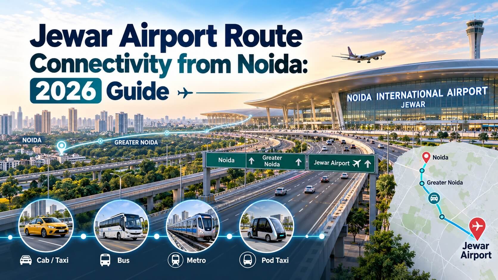 Jewar Airport route connectivity from Noida